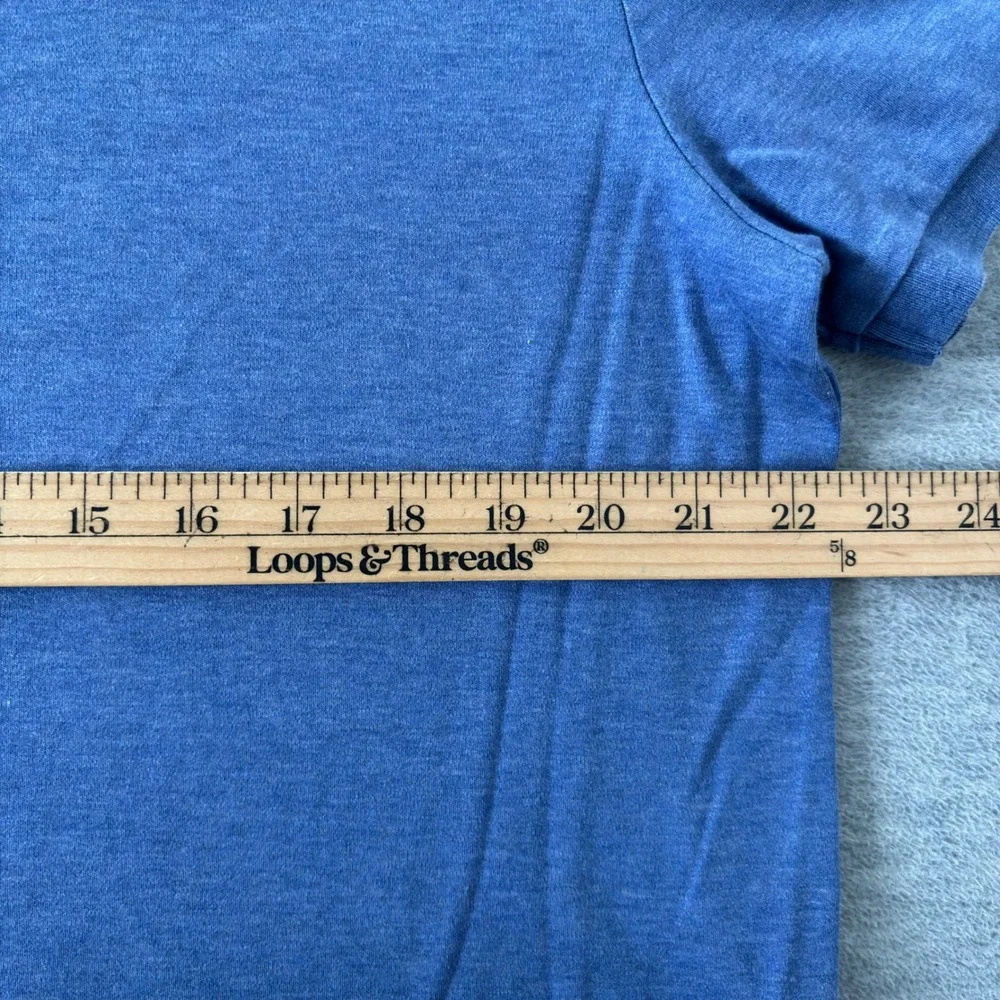 Polo Ralph Lauren Men Large Blue Heather Pima Soft Touch Short Sleeve Polo Shirt